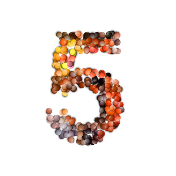 istock set of numbers made of multicolored granules, 3d rendering, five 1489668684