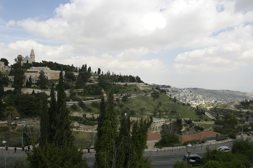 View of the town of Metula, and nearby landscape, Northern Israel, at the border with Lebanon