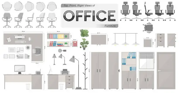 Vector illustration of Office Vector Set