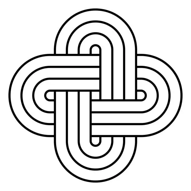 Vector illustration of Solomons knot, sigillum Salomonis, ancient symbol and traditional motif