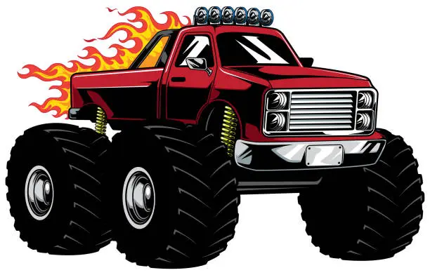 Vector illustration of Monster Truck Mascot