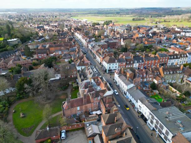 istock Warwick town centre Warwickshire UK Drone, Aerial, 1489697220