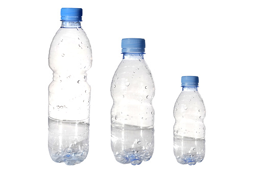 Plastic bottle of clean drinking water.