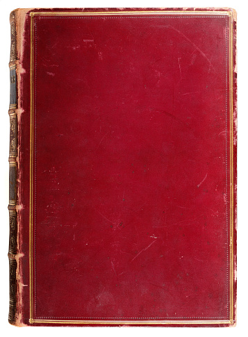 Old antique red leather hardback book