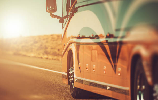 istock Modern RV Diesel Pusher Summer Time Road Trip 1489711456