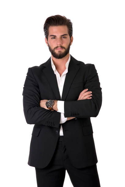 istock Elegant young man with business suit in studio 1489712829