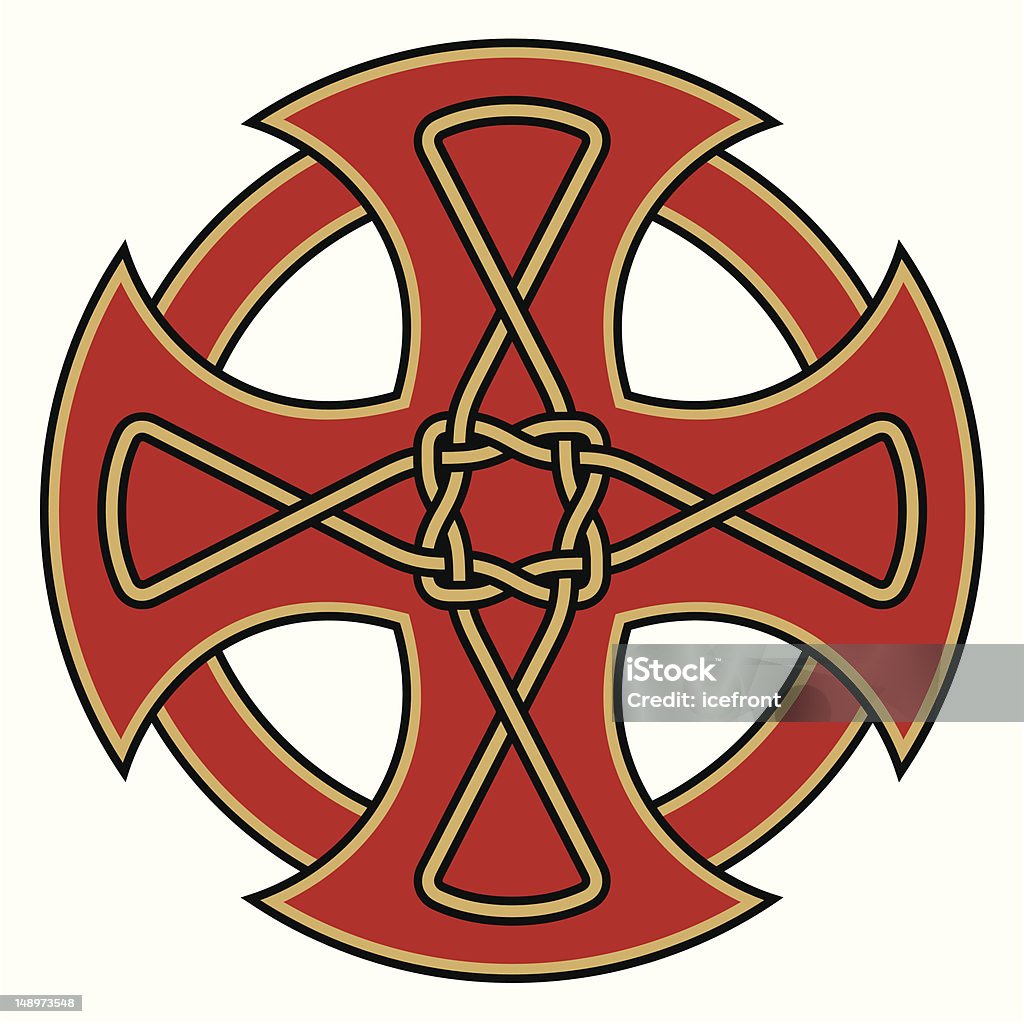 Celtic cross Symbolic celtic cross with detailed ornaments Art stock vector