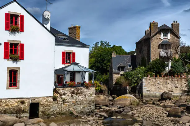Photo of Medieval Village And Artist Enclave Pont Aven At Finistere River Aven In Brittany, France