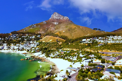 Beautiful scenery of Clifton Beach in Cape Town, a famous tourist attraction in South Africa.