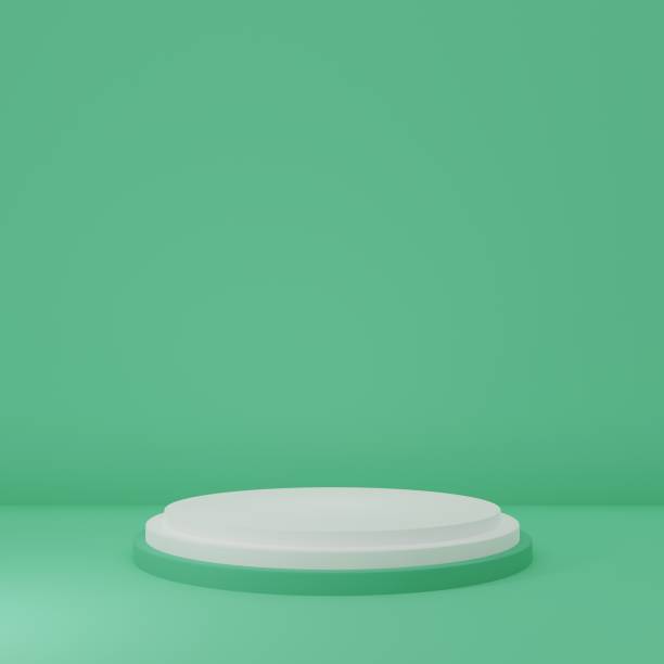 istock Product Stand in green room ,Studio Scene For Product ,minimal design,3D rendering 1489746192