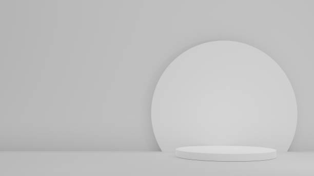istock Product Stand white room with tree ,Studio Scene For Product ,minimal design,3D rendering 1489746227