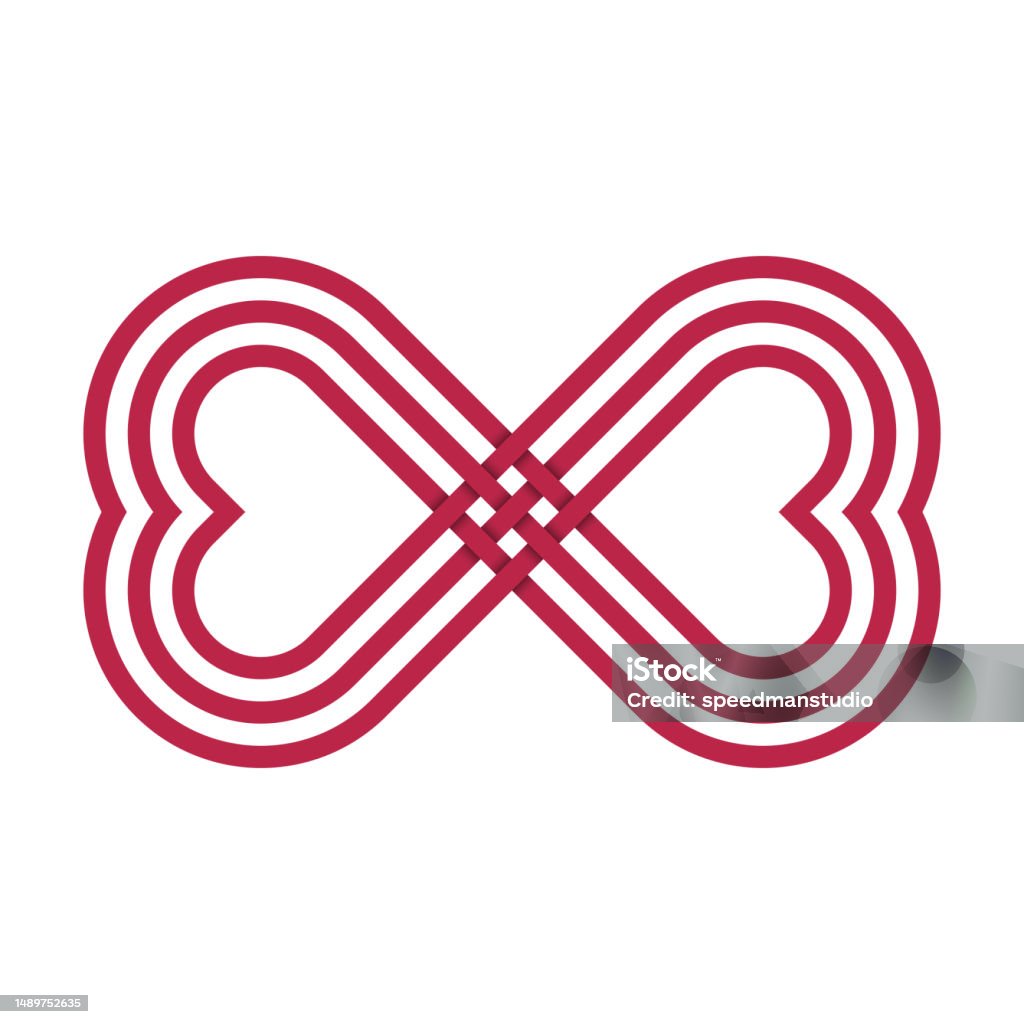 Infinity Pattern Overlapping Stripes Red Heart Shape Stock Illustration ...