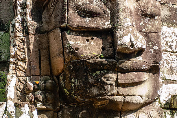 Face at Angkor Thom Temple. stock photo