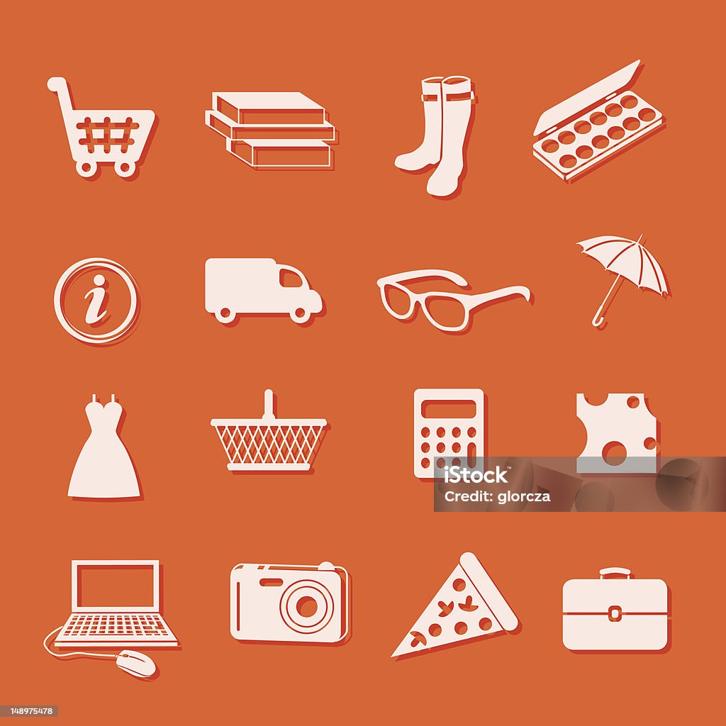 Icônes shopping - clipart vectoriel de Affaires libre de droits