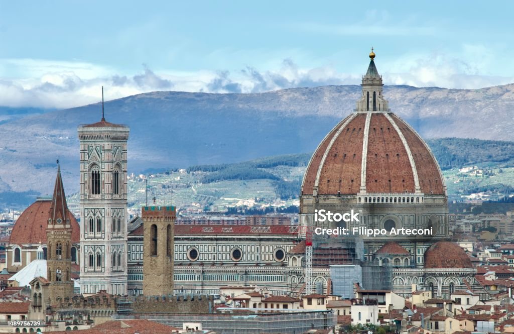 Florence cathedral Florence cathedral, ancient architecture in Tuscany, masterpieces of art history Ancient Stock Photo