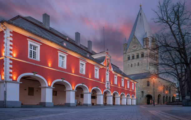 Historic district with old buildings of Soest, North Rhine Westphalia, Germany
