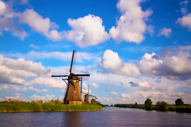 It is a beautiful landscape in the Netherlands, a famous tourist attraction.