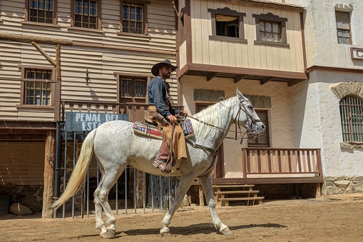 Gran Canaria - April 2023: Sioux City first Wild West theme park in Spain, a piece of land in the south of Gran Canaria. A Wild West so that you can remember and relive the life of Western movies.