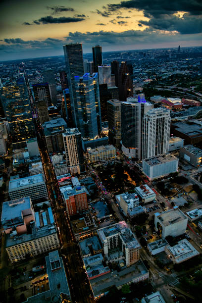 istock Above Downtown Houston as Night Falls 1489791545