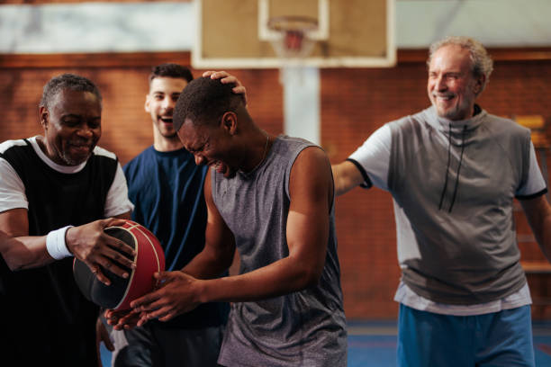 istock Joyful friends ready for basketball. 1489794231