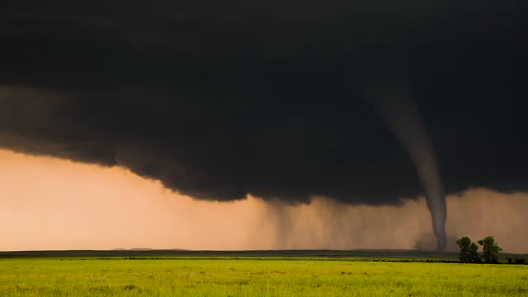 Picture Perfect Tornado Peacefully Drifts Across Empty Country Side