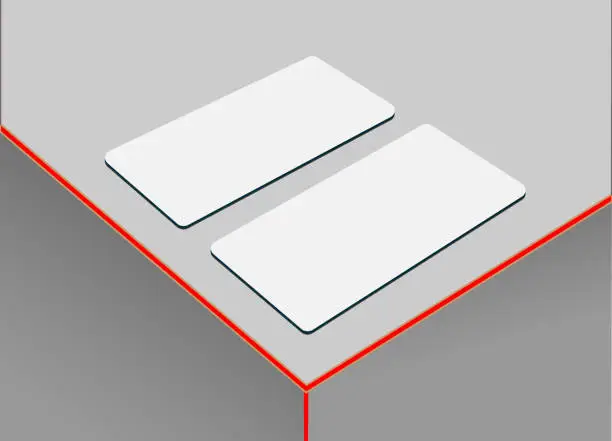 Vector illustration of Floating Business Card Mockup
