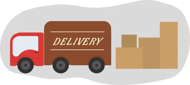 Vector illustration of Delivery. Furniture transportation. High quality vector illustration.