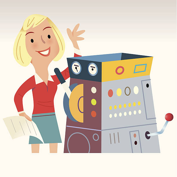 30+ Female Machine Operator Stock Illustrations, Royalty-Free Vector ...