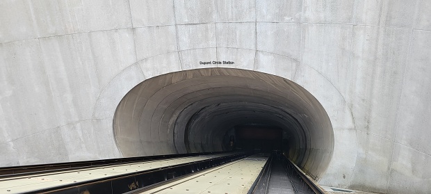 Empty tunnel with number 2021