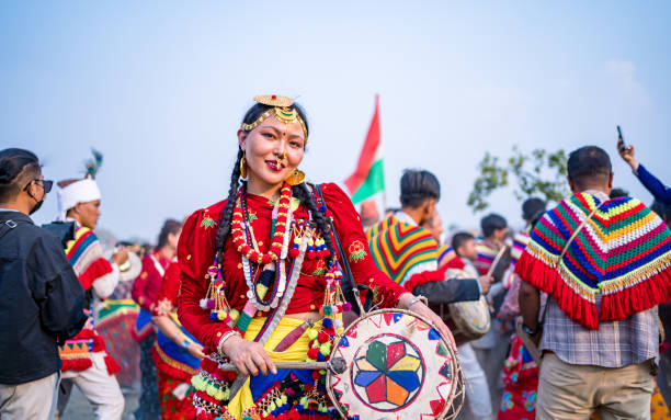 festival sakela ubhauli em catmandu - nepal - fotografias e filmes do acervo