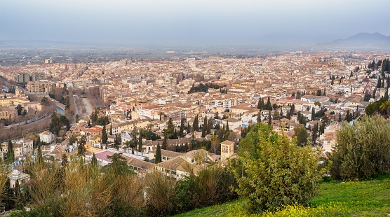 Granada city views nbear Alhambra, Andalusia, Spain