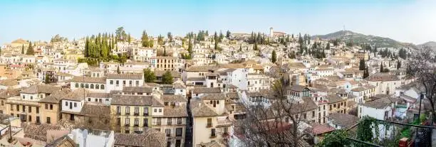 Granada city views from "De la Churra" viewpoint, Andalusia, Spain