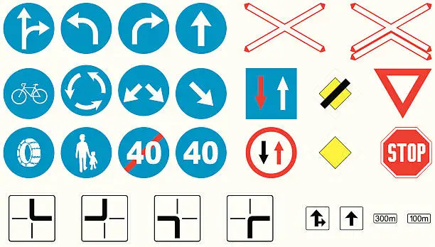 Vector illustration of Traffic Signs