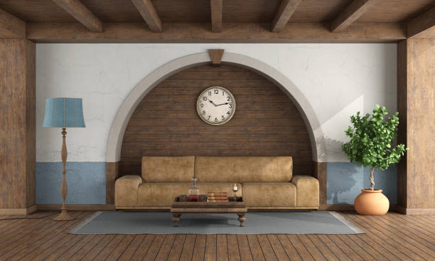 istock Classic style living room with leather sofa 1489820862