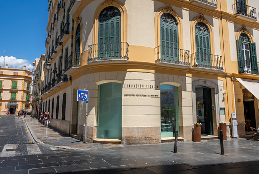 Malaga, Spain - May 20, 2019: Fundacion Picasso - Pablo Picasso Birthplace Building - Malaga, Andalusia, Spain