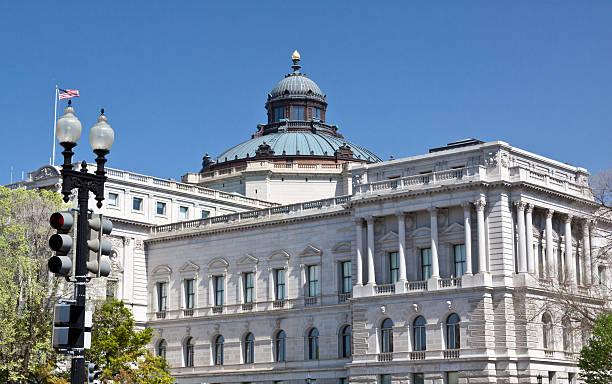 istock Library of Congress, Washington DC. Clear blue sky. 148983554