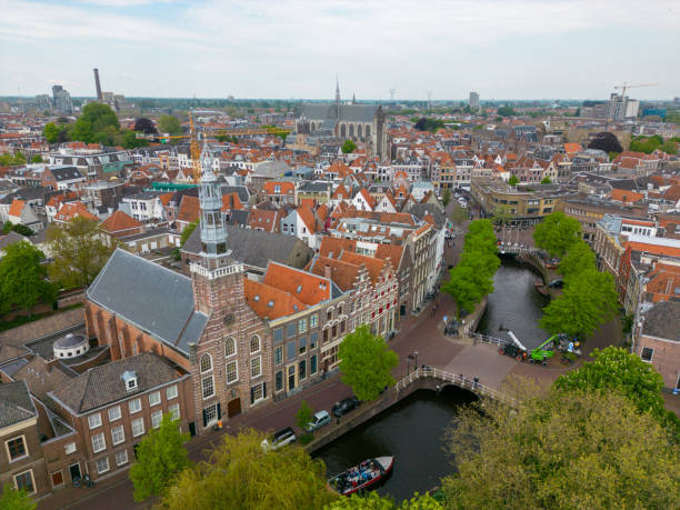 istock Leiden canal houses by drone 1489835824