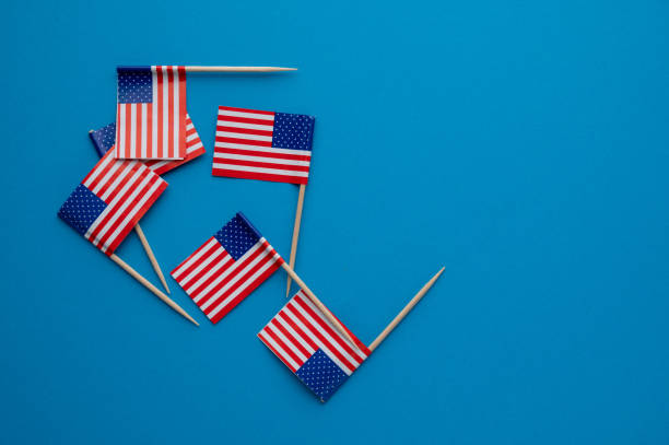 istock Small paper American flag 1489836525