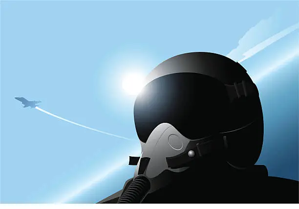 Vector illustration of Fighter pilot