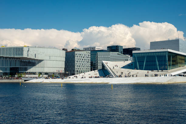 istock Oslo city view on a sunny day. Blue sky and white clouds. 1489851368