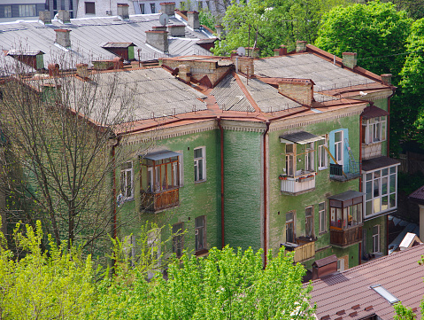 Kiev. Ukraine. View of houses and streets from a height.
