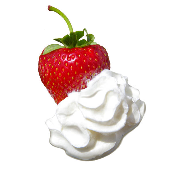 istock Strawberries with white ice cream or cream. 1489869813