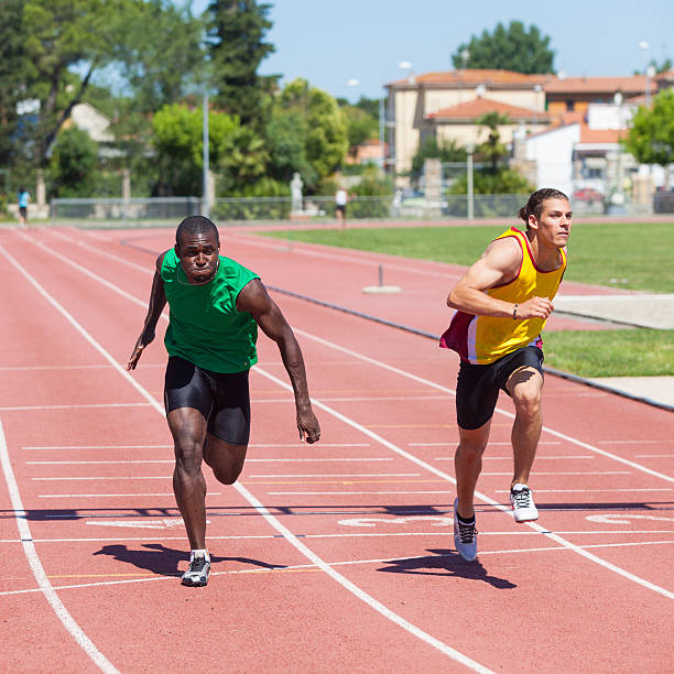 istock Two Track and Field Athletes Running 148987041