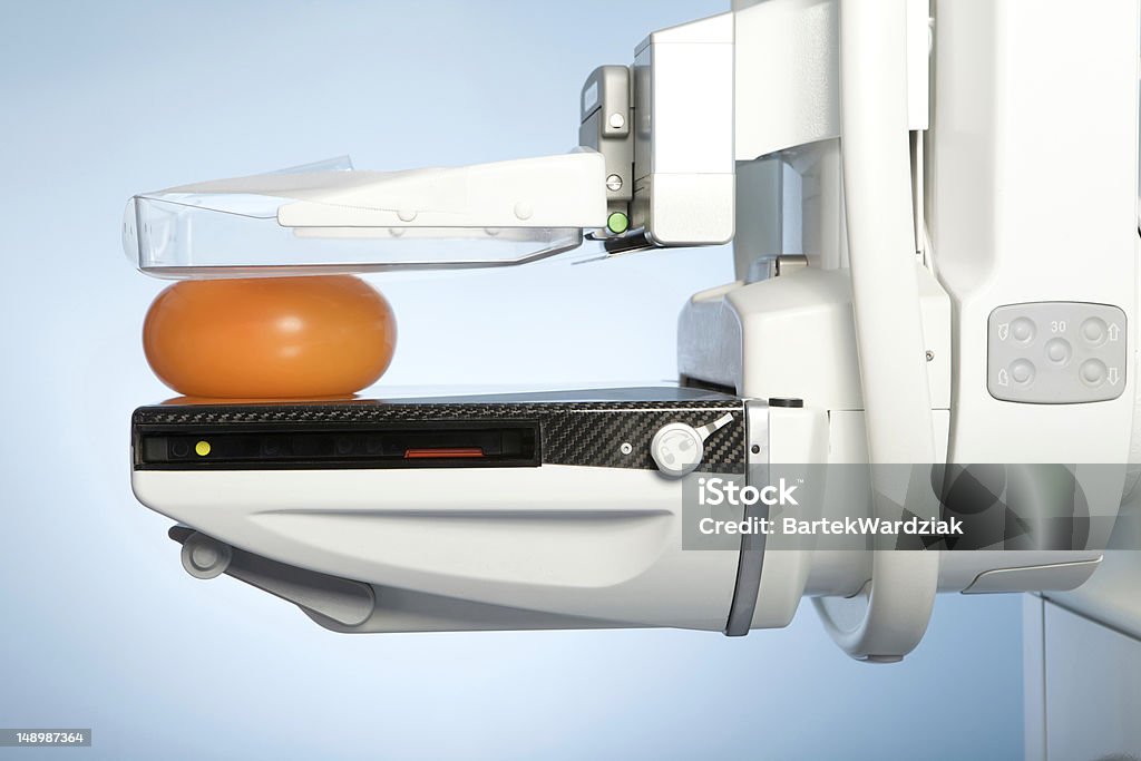 Demonstration of a mammogram x-ray test laboratory with mammography machine Mammogram Stock Photo