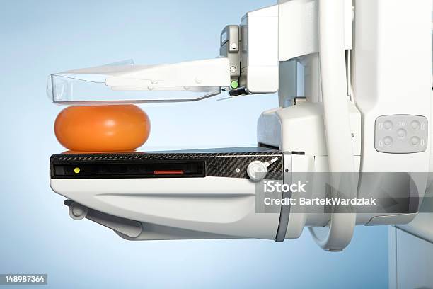 Demonstration Of A Mammogram Xray Test Stock Photo - Download Image Now - Mammogram, Machinery, X-ray Equipment