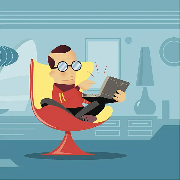 Vector illustration of Laptop man