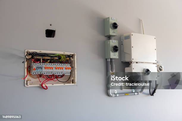 Solar Energy Control Panels Stock Photo - Download Image Now - Electrical Outlet, Australia, Electricity