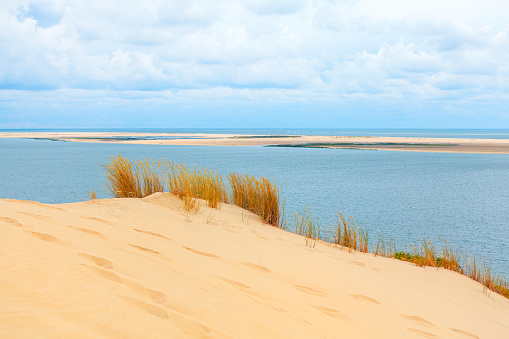Sandy island scenery . Dune du Pilat France