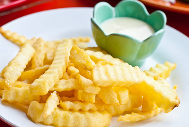 istock French fries with mayonnaise on white plate 148989931