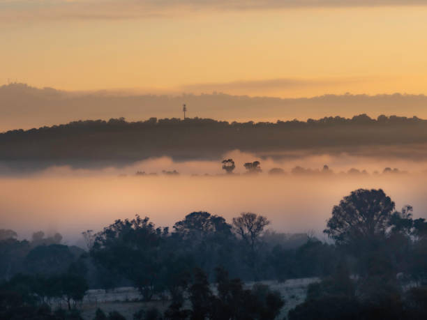 istock Foggy sunrise over farmland 1489902004